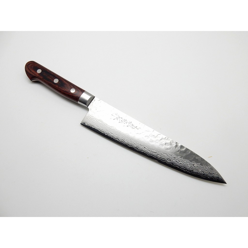 Yoshihiro VG-10 17 Layers Hammered Damascus, HAA Japanese Chef's Knife ...