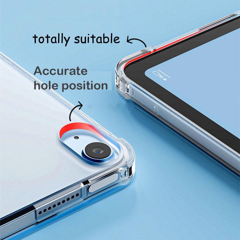 Clear Transparent Silicone Case With Pen Holder Slot Premium Pastel Color Protective Casing Ipad For  Ipad Gen 11/10/5/6/9/8/7 10.2"  Air 4/5/6 Mini 4/5 Pro 11" 2020 2021 Premium Quality - Gambar 4