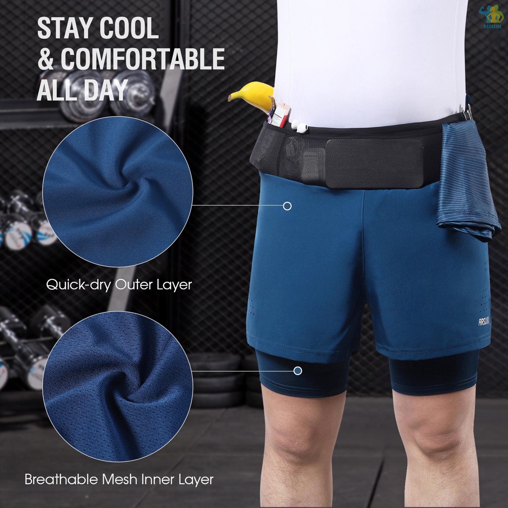 [2022 BF Newest] Men 2 in 1 Running Shorts High Waist Athletic Shorts