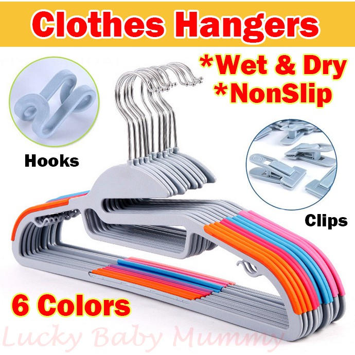 Dry/Wet Clothes NonSlip Hanger Hangers Shopee Singapore