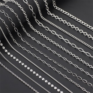 5M/Lot 1.2 1.5 2.0 2.4 3.0 mm Stainless steel Link Chain Bulk Necklace  Chains For