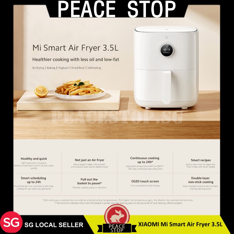 XIAOMI MIJIA Smart Air Fryer 6.5L Tender Roasted Version Low Oil Light Fat  Fryer Multifunctional