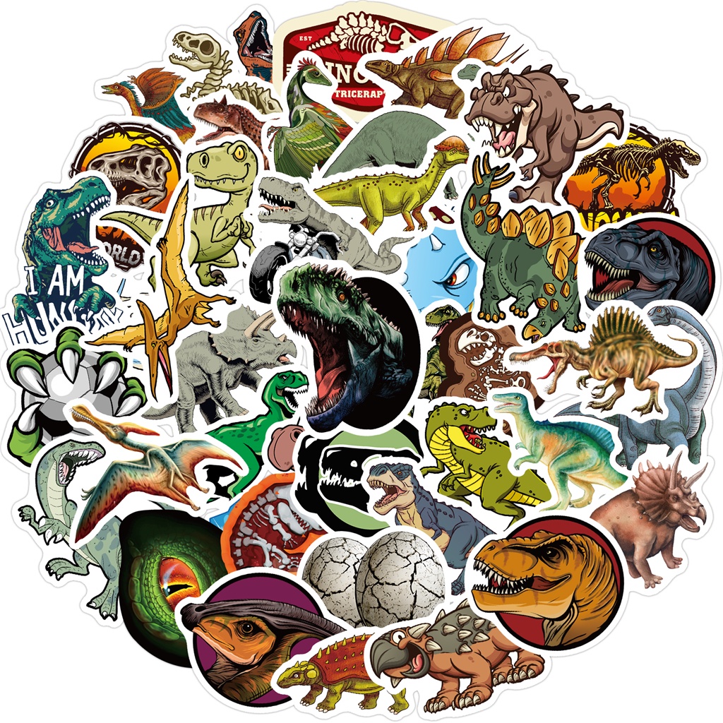 YAMIOW 80Pcs/Pack Dinosaur Stickers Age of Jurassic Decals Cool Boy Kid ...
