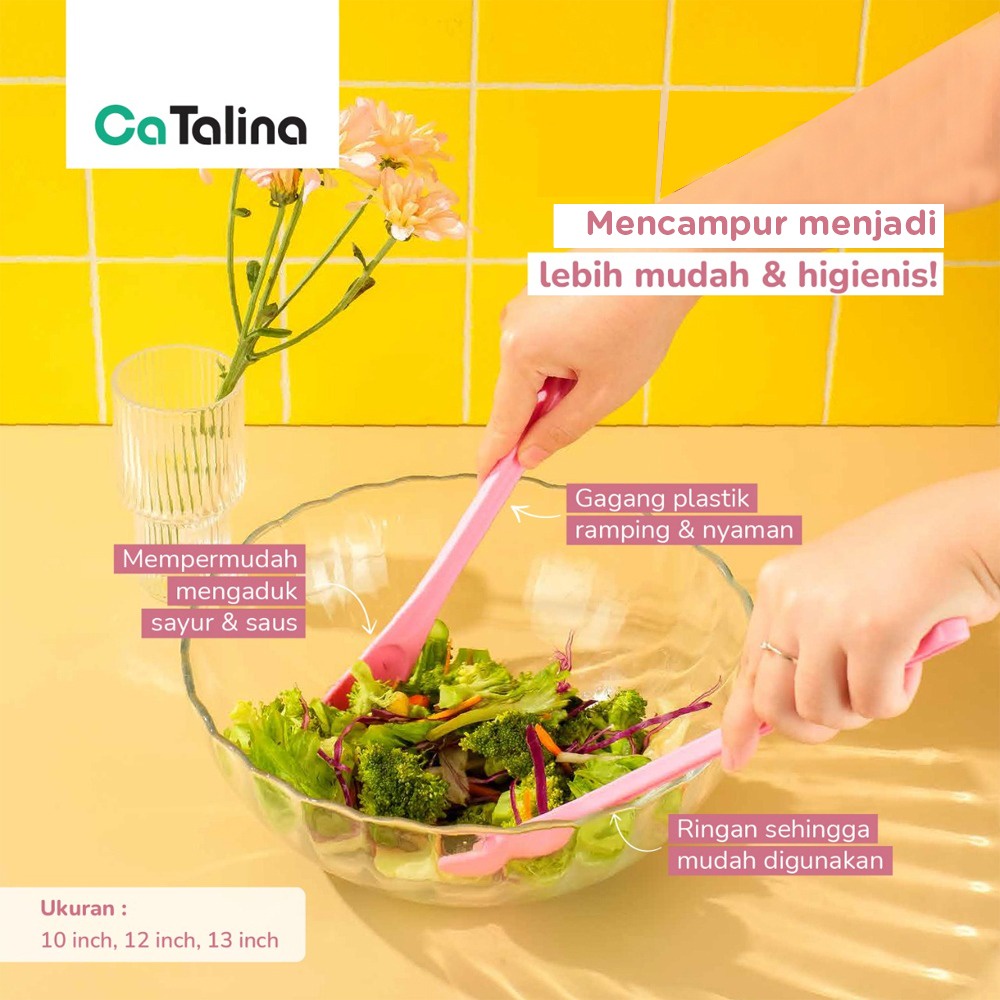Sendok Salad Plastik Pengaduk Salad Panjang - Gambar 2
