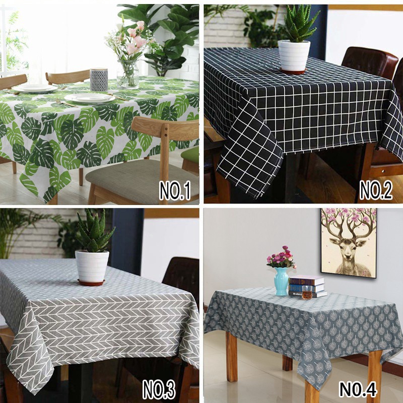Tablecloth Striped Cotton Linen Material Dustproof Rectangular Tablecloth