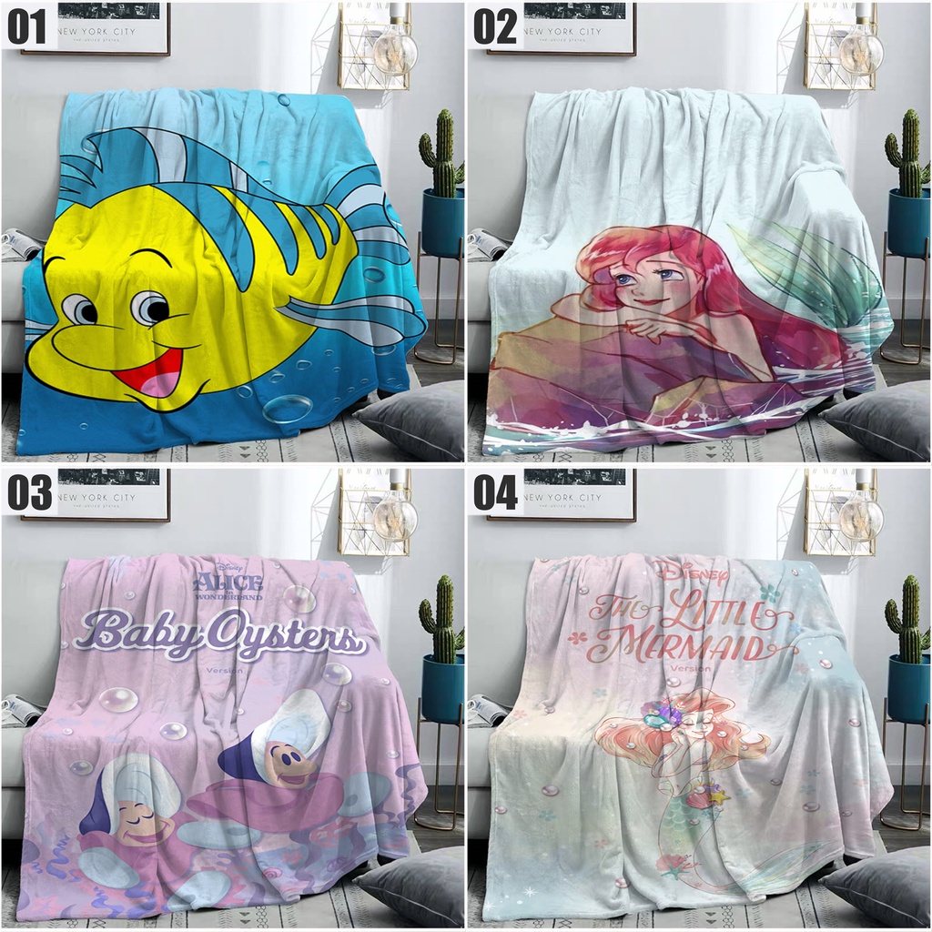 the little mermaid Flannel Fleece Blankets various size warm and cozy