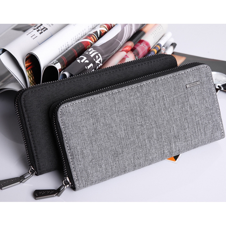 KAKA Man Long Wallet Coin Purses Zipper Wallet Card Holder