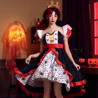 Halloween Witch & Vampire Costume Masquerade Queen Costume Vintage European  Palace Dress Drama Costume
