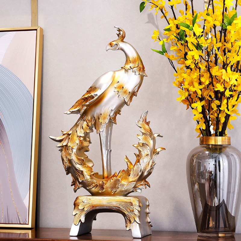European style phoenix home decor display living room TV wine cabinet decorations desktop resin crafts decorations