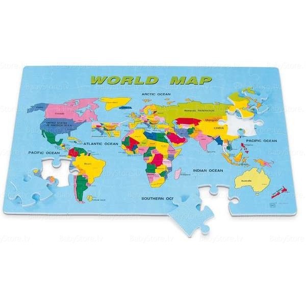 Learning Store World Map Floor Puzzle, 54 Pieces - World Map Soft Foam ...