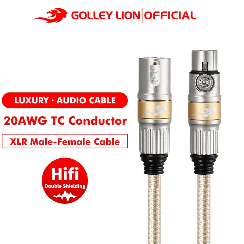 Golley Lion Xlr Male To Xlr Female Balanced Cable Compatible With