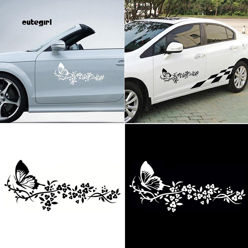 CUTE_Flying Butterfly Flower Beautiful Car Door Window Sticker Decal