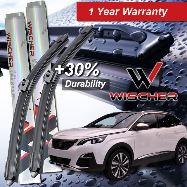 Scheibenwischer Set Peugeot 3008 MK2 2017-2021 - 28+16+12 Zoll Vorne & Hinten