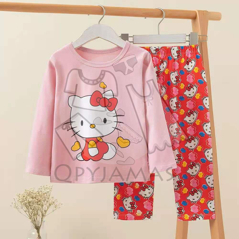 QPyjamas Hello Kitty Sleepwear Long Sleeve Logn Pant Pyjamas Set ...