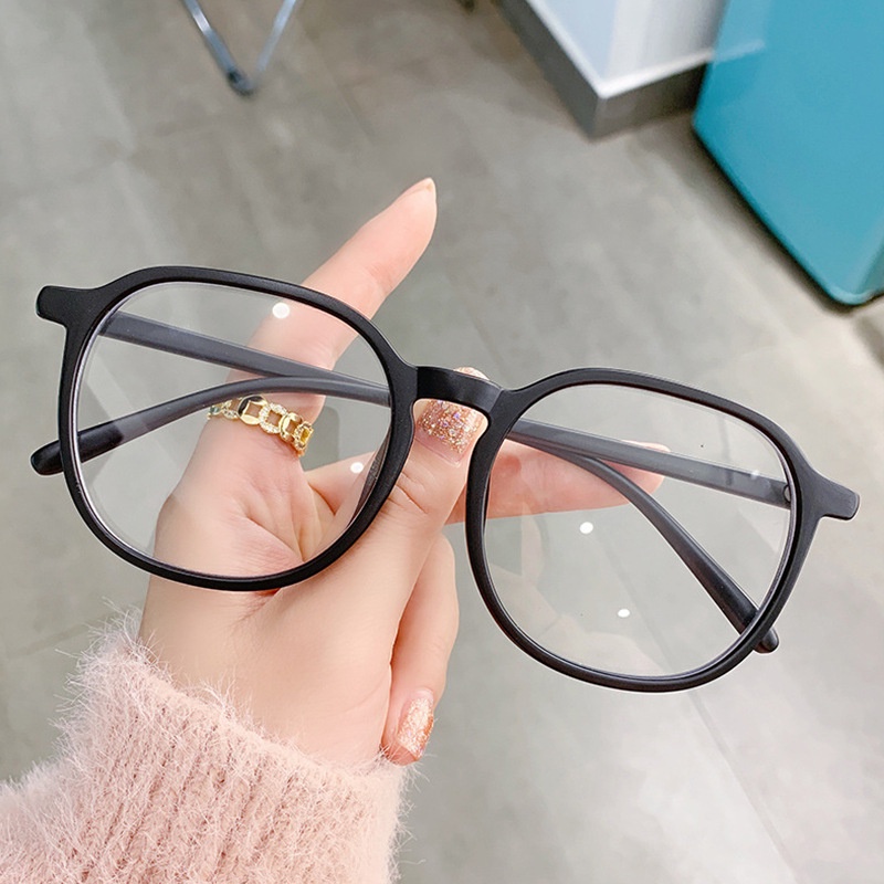 Replaceable lenses COD San9 Korean black round glasses frame anti blue light flat mirror women s anti radiation Shopee Singapore