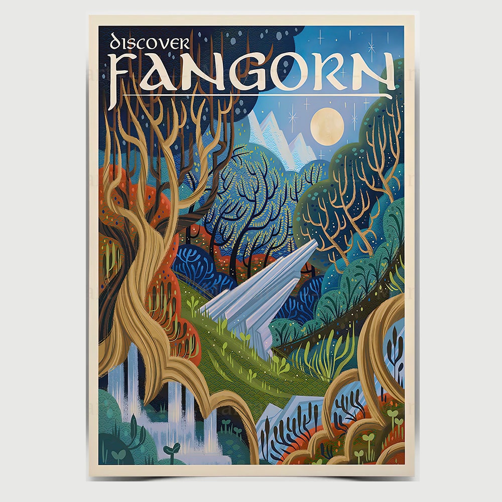 The Prancing Pony And Argonath Movies Game Scene Art Poster The