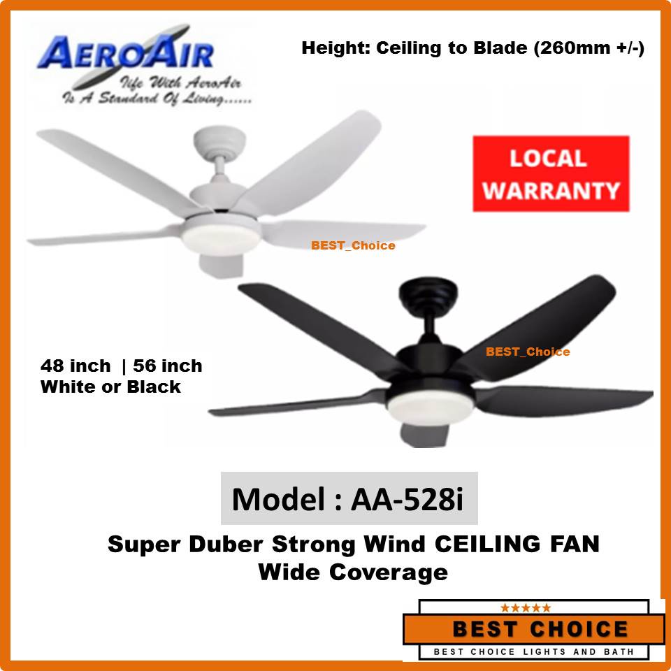 Aeroair AA528i DC Motor Ceiling Fan LED Lights 24W(3colours) 48" / 56