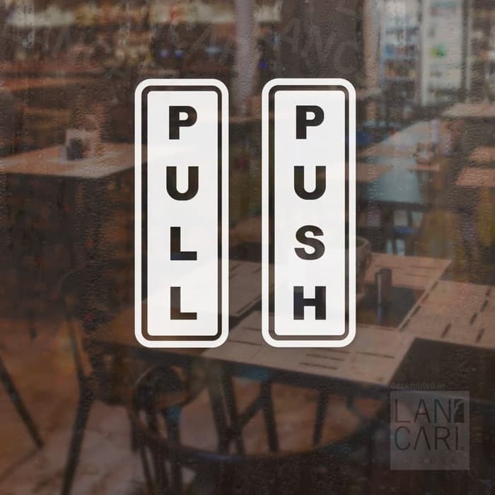 Push Pull Office Door Decal Cutting Sticker Wall Glass Wall Sticker ...