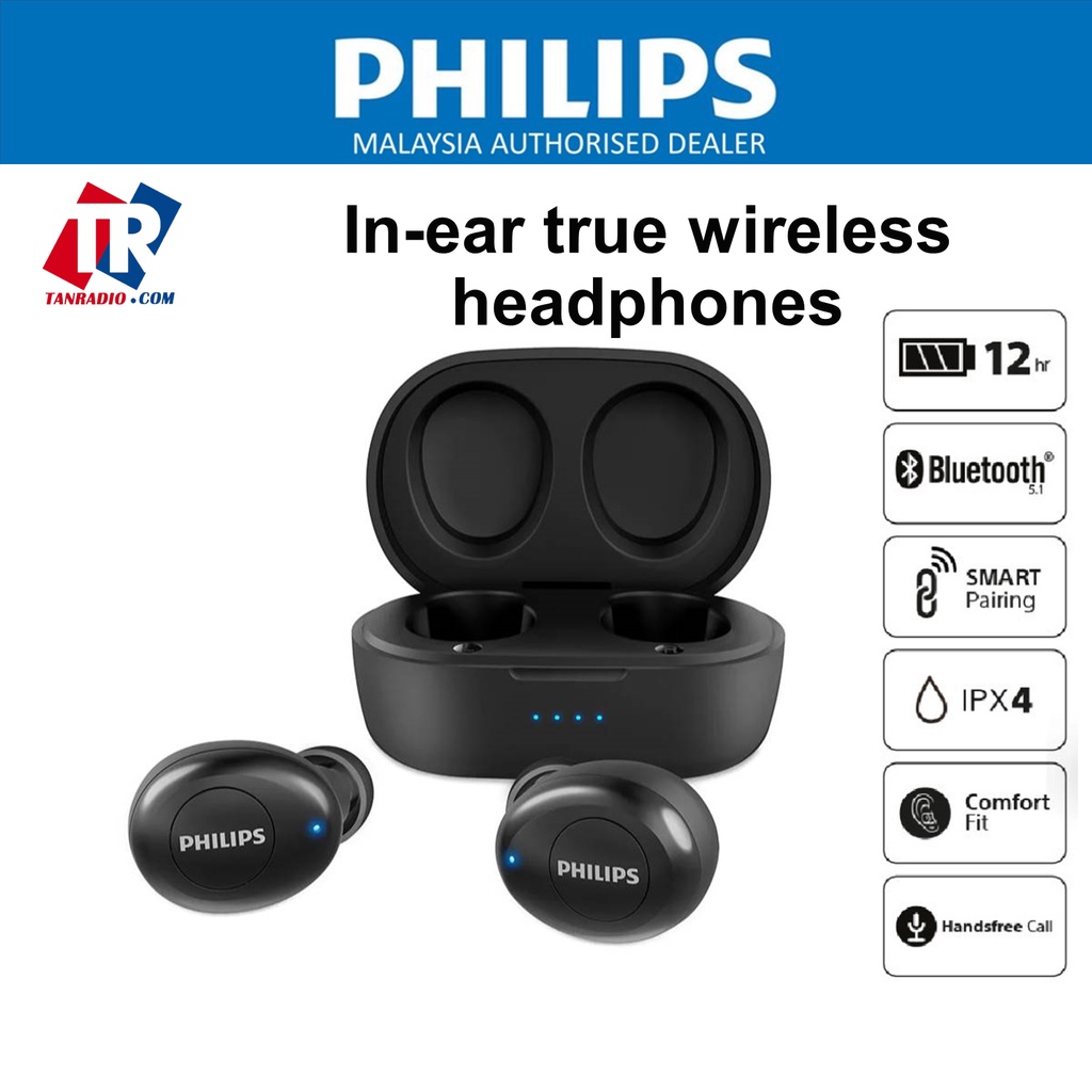 Philips TAT2205 In Ear True Wireless Headphone - BLACK | Shopee Singapore