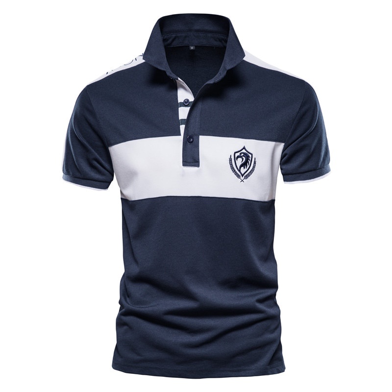 AIOPESON Brand Cotton Polo Shirt Men 2020 New Summer Patchwork Casual Business Short Sleeve Social Mens Polos Mens Clothing