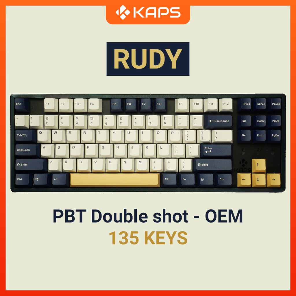 Rudy PBT profile OEM Keycap printed doubleshot 135 buttons for ...