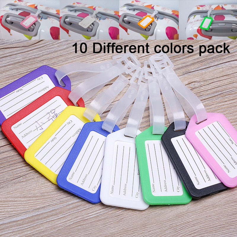 5pcs 10pcs travel luggage Tag Suitcase Baggage Tags Mixproof Boarding Tag Address Portable Label Name ID Address Holder Shopee Singapore