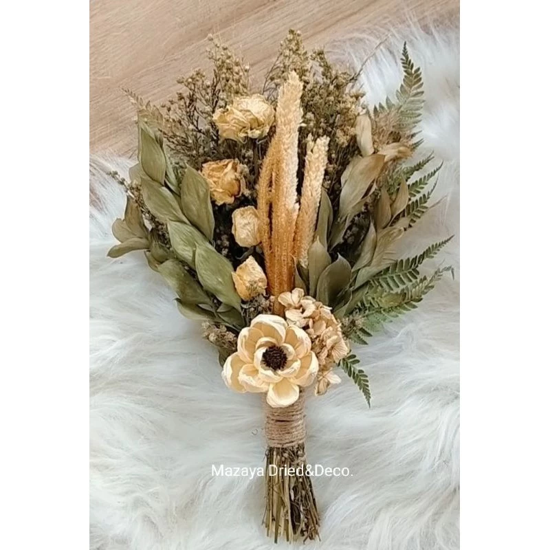 handbuket  bunga kering- buket bunga wisuda best seller buket bunga for wedding/prewedding - Gambar 3
