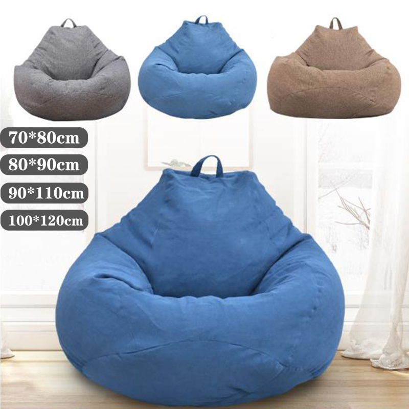 OTAUTAU Bean Bag Sofa With Filler Round Egg Nest Pouf Chair Floor