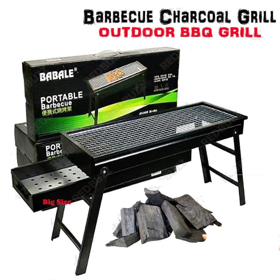 Portable BBQ Grill Big Size 60cm Charcoal Camping Outdoor Barbeque   10b1fab2b7cc70f0fc2a17427e768603