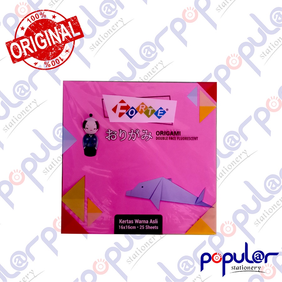 Origami Folding Paper FORTE 16 cm x 16 cm (25 Sheets) Color 2 Sides ...