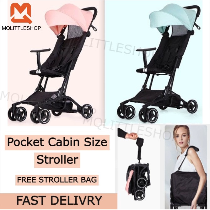 MQBABY 2024 MODEL SUPER COMPACT Baby Pocket Stroller RECLINABLE Version Cabin Size Suitable from Newborn Shopee Singapore