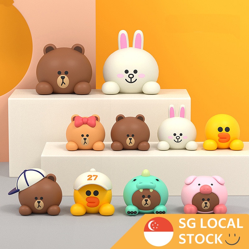 Line Friends Silicone Figurine Mini Ornament Toy Doll Car Dashboard ...