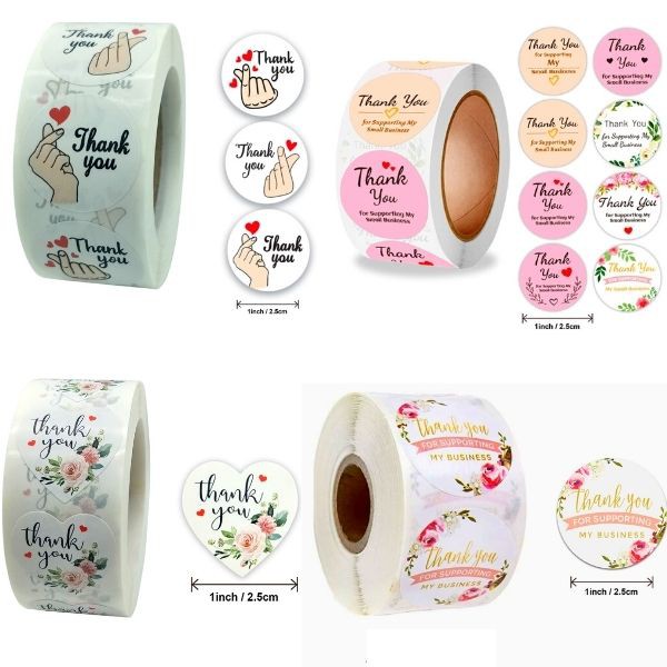 500pcs/roll Thank You Sticker Seal Label Sticker Terima Kasih | Shopee ...