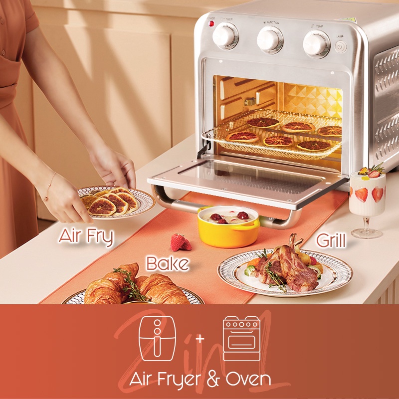 PowerPac Air Fryer Oven With Rotisseries air Fryer Basket 18L PPAF518
