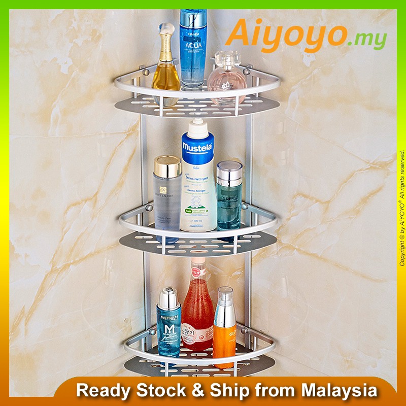 Rak SabunPenjuru Bilik Air Tandas Rak Shampoo 2 3 Tier Layers Corner ...