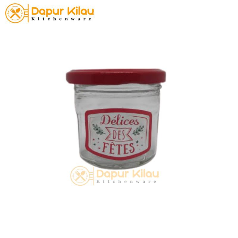 Mini Glass Jar Sticker Red Metal Lid 170ml | Shopee Singapore