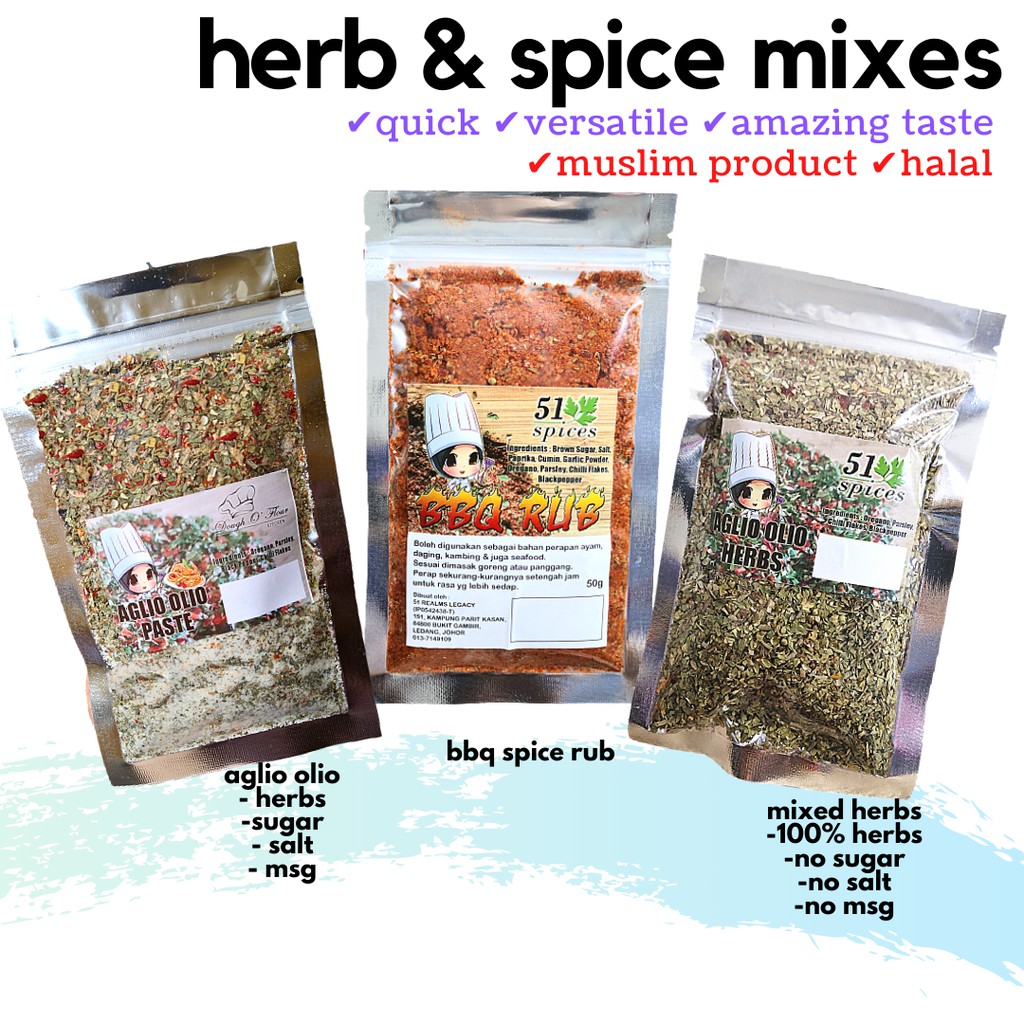 PES AGLIO OLIO OGLIO ITALIAN HERBS POWDER OREGANO CUMIN CHILI FLAKES FLAKE OREGANO CUMIN PARSLEY