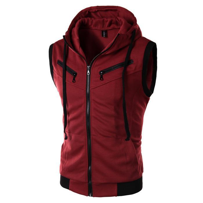 Red deals sleeveless hoodie