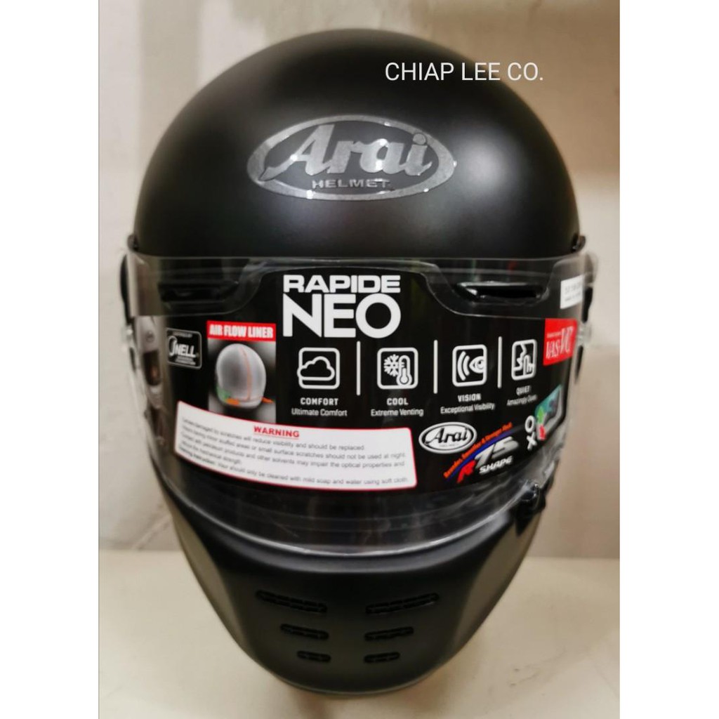 Arai RAPIDE NEO flat black (NEW) PSB Approved | Shopee Singapore