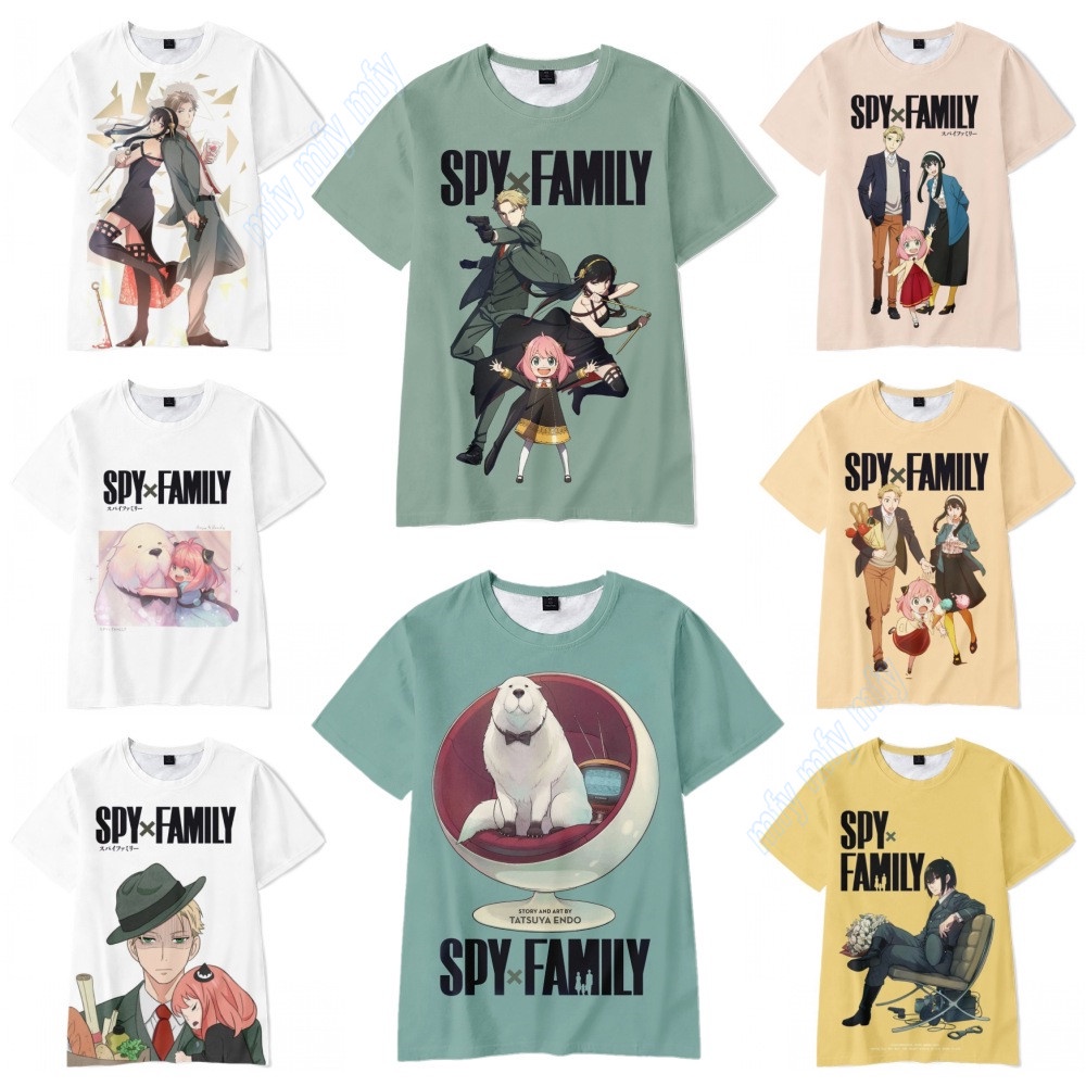 Anime Spy x Family Print Casual Short Sleeve T-Shirt for Adults/Teens ...