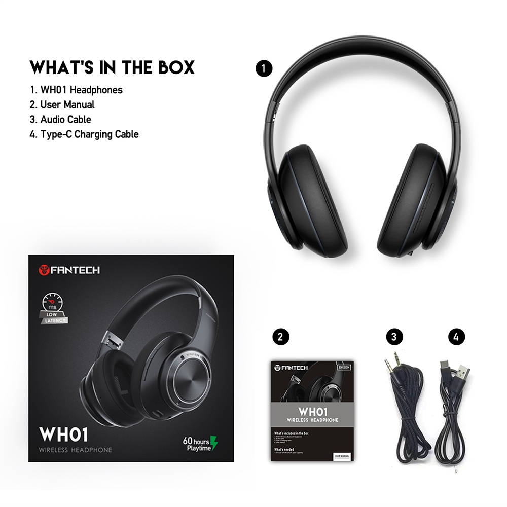 Fantech WH01 / WH-01 Wireless Bluetooth Gaming Headset - Gambar 3