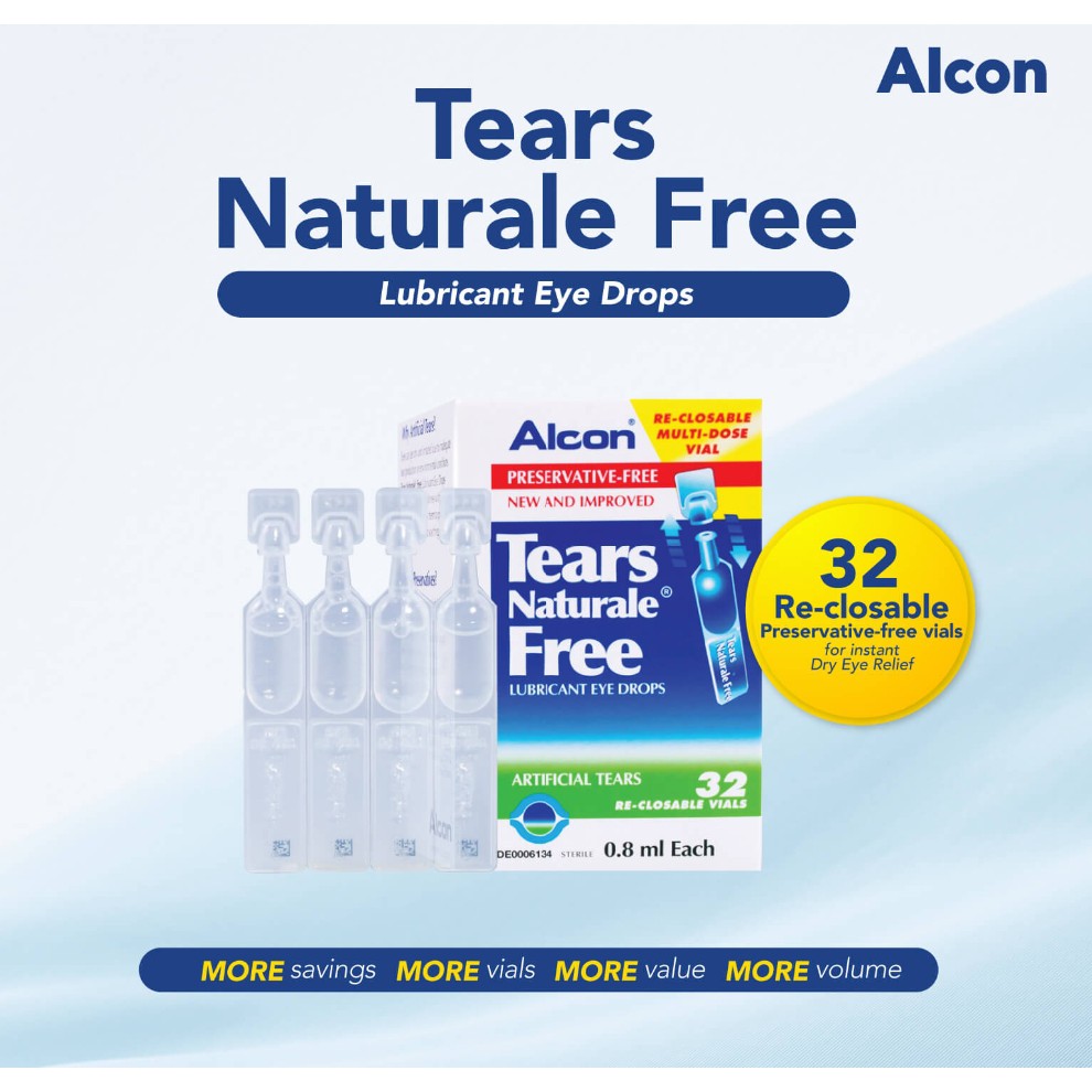 Alcon Tears Naturale Lubricant Eye Drops, 32pcs (Expiry date 202502