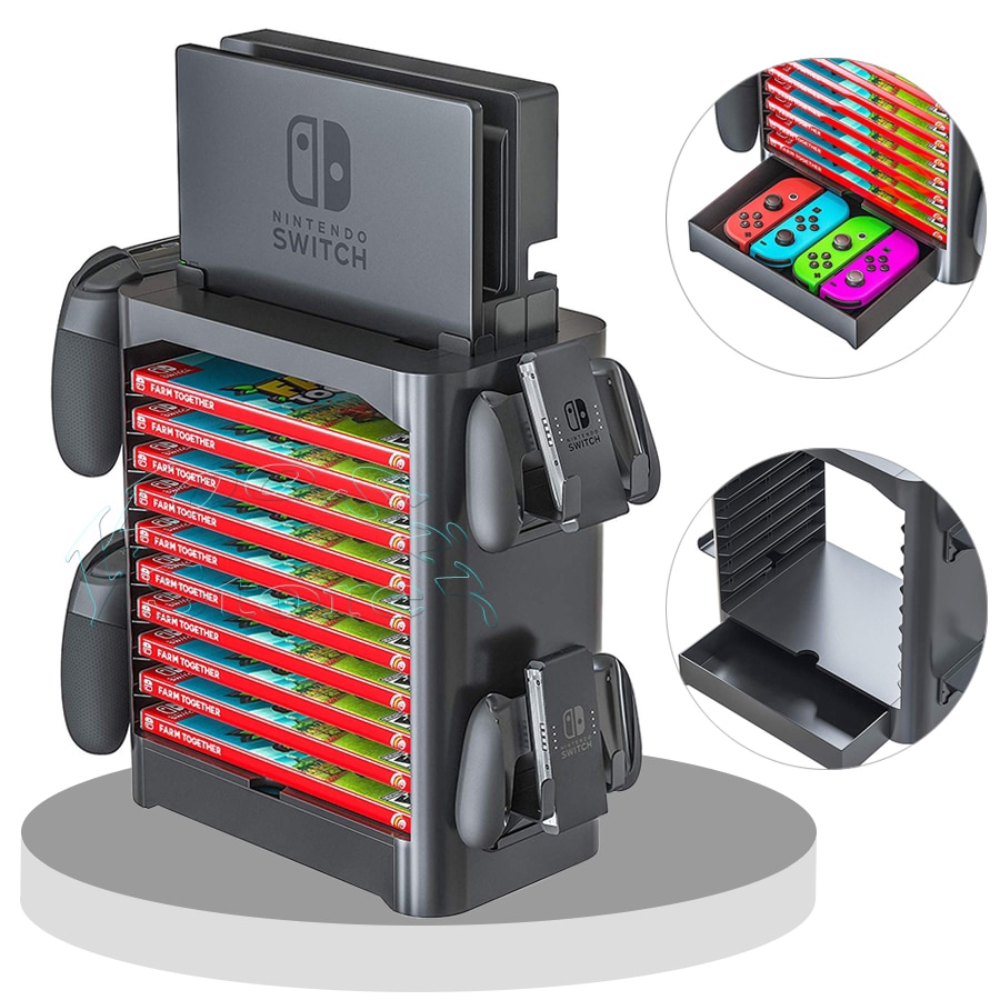 Nintendos Switch Console Accessories Case Storage Stand NS OLED Game CD ...