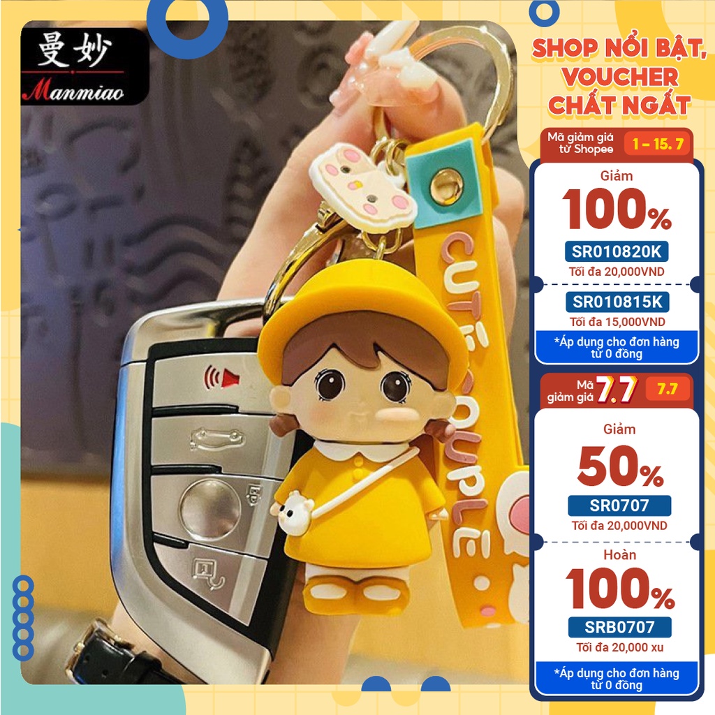 Highclass Gold Doll Key Chain, Korean Girl Keychains hot trend Tiktok