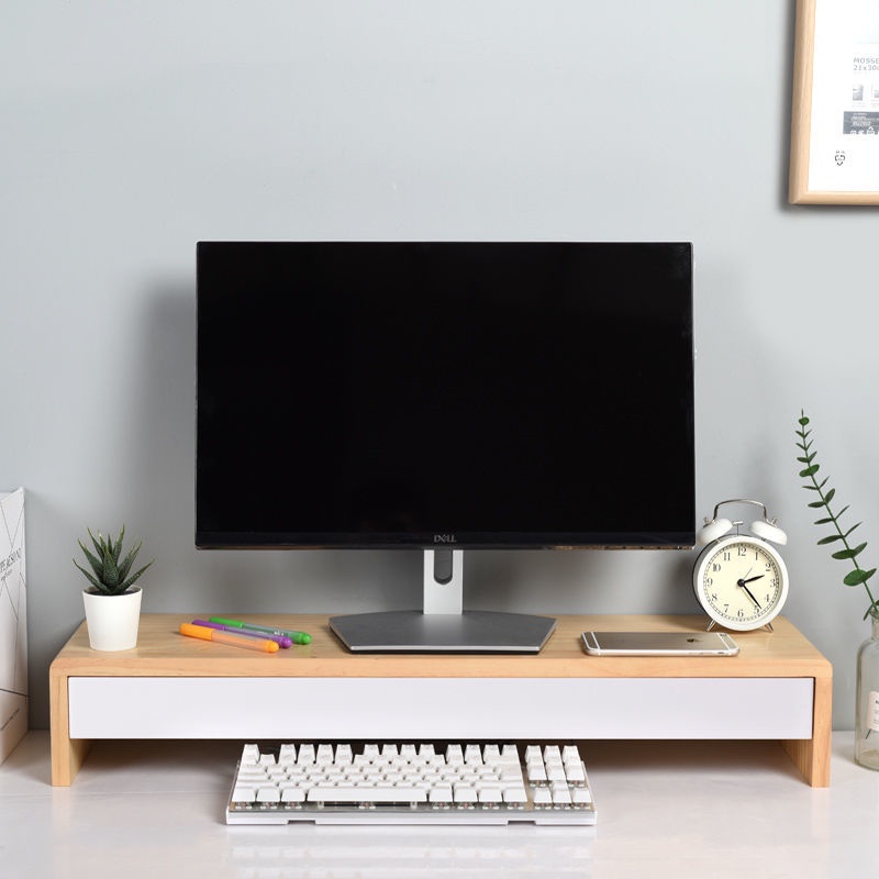 DAXINSI Monitor Riser Monitor Stand With Drawer Desktop Organiser ...
