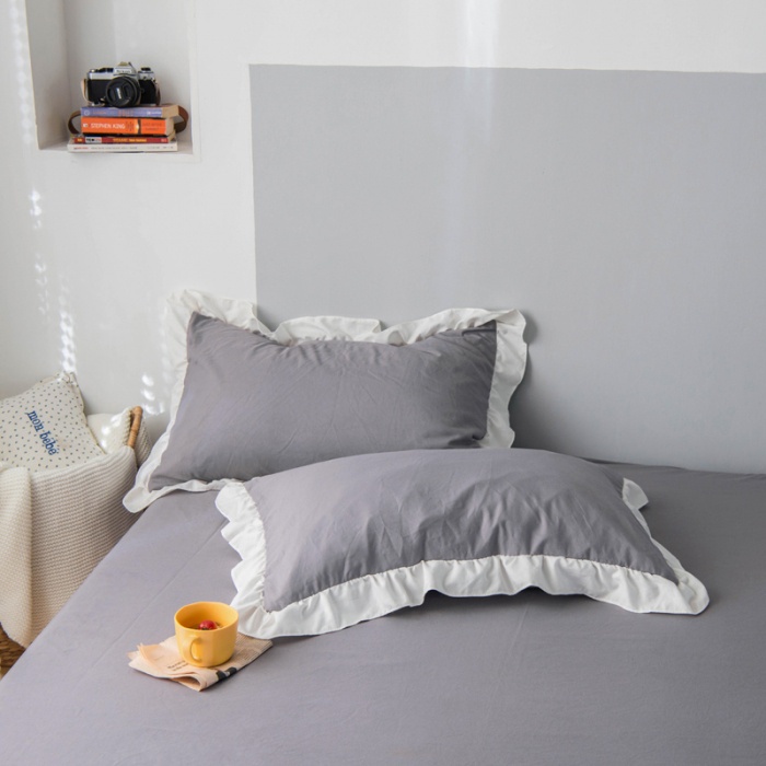 2 Piece set Ruffle Lace Design Pillow Case Korean Style Soft Washed Cotton Pillow Case Super Cute Pillowcase 48x74cm Pillow Cover Shopee Singapore