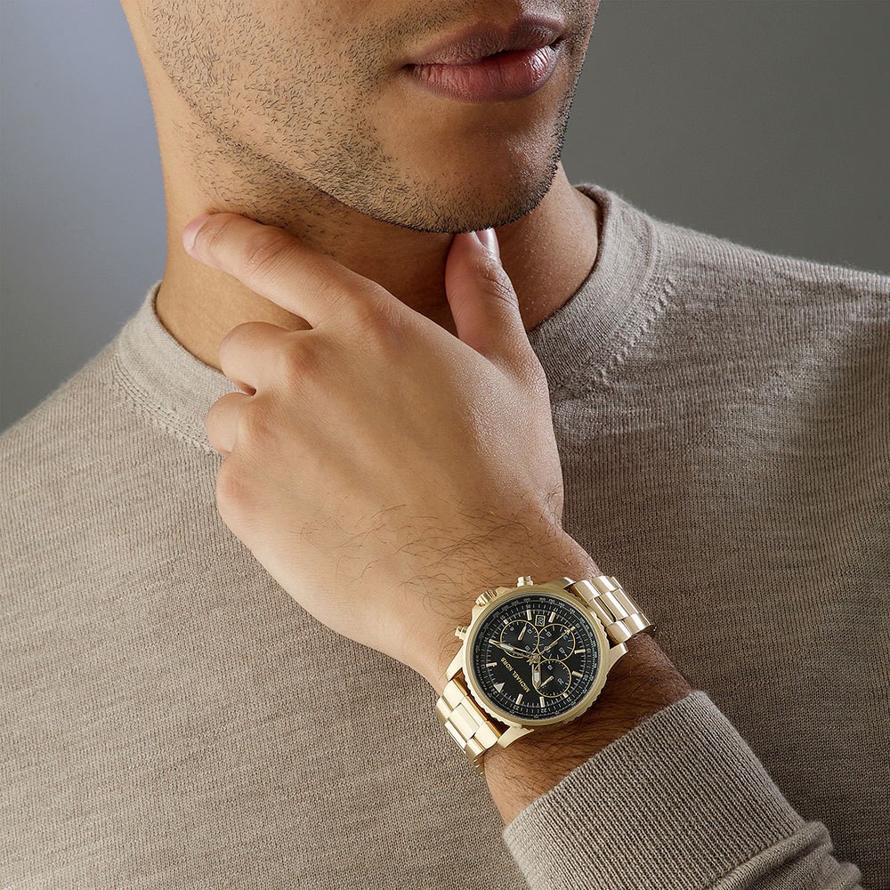 Michael Kors MK8642 Theroux Chronograph Gold Tone Stainless Steel Men s Watch Shopee Singapore