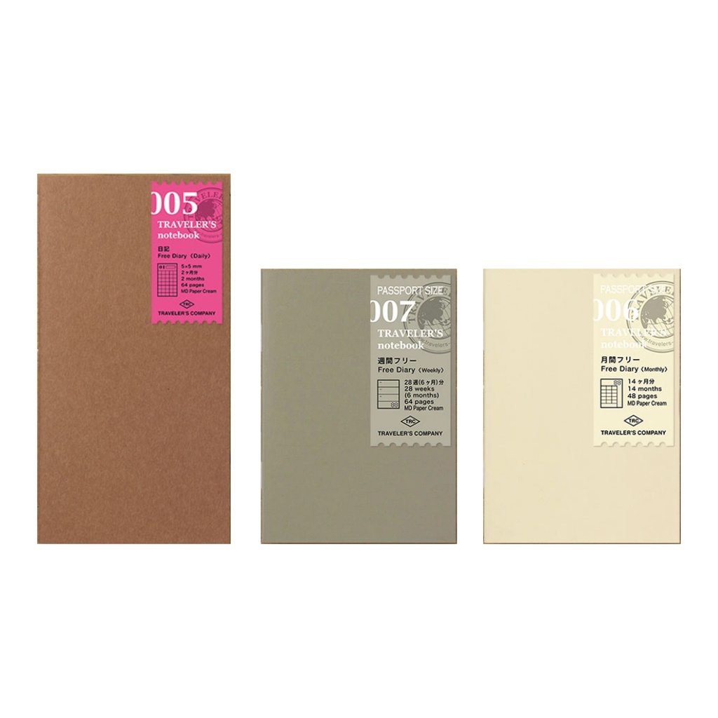 Traveler's Company Traveler's Notebook Refill 005, 006, 007 (Regular ...
