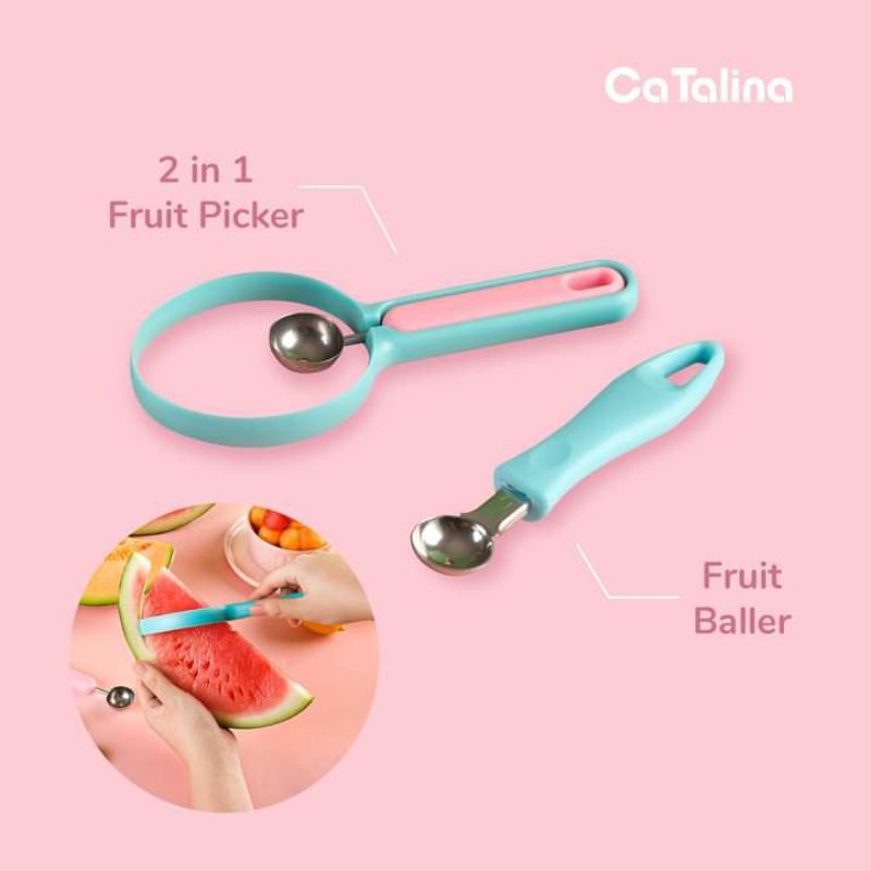 Fruit Baller Kerokan Buah Bulat Cetakan Buah 2 In 1 - Gambar 3