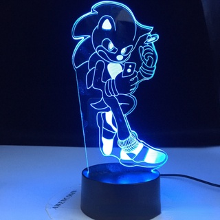 Sonic Running Figure Led Night Light Bedroom Decoration Nightlight Color  Changing Usb Desk Lamp Sonic The Hedgehog Gift